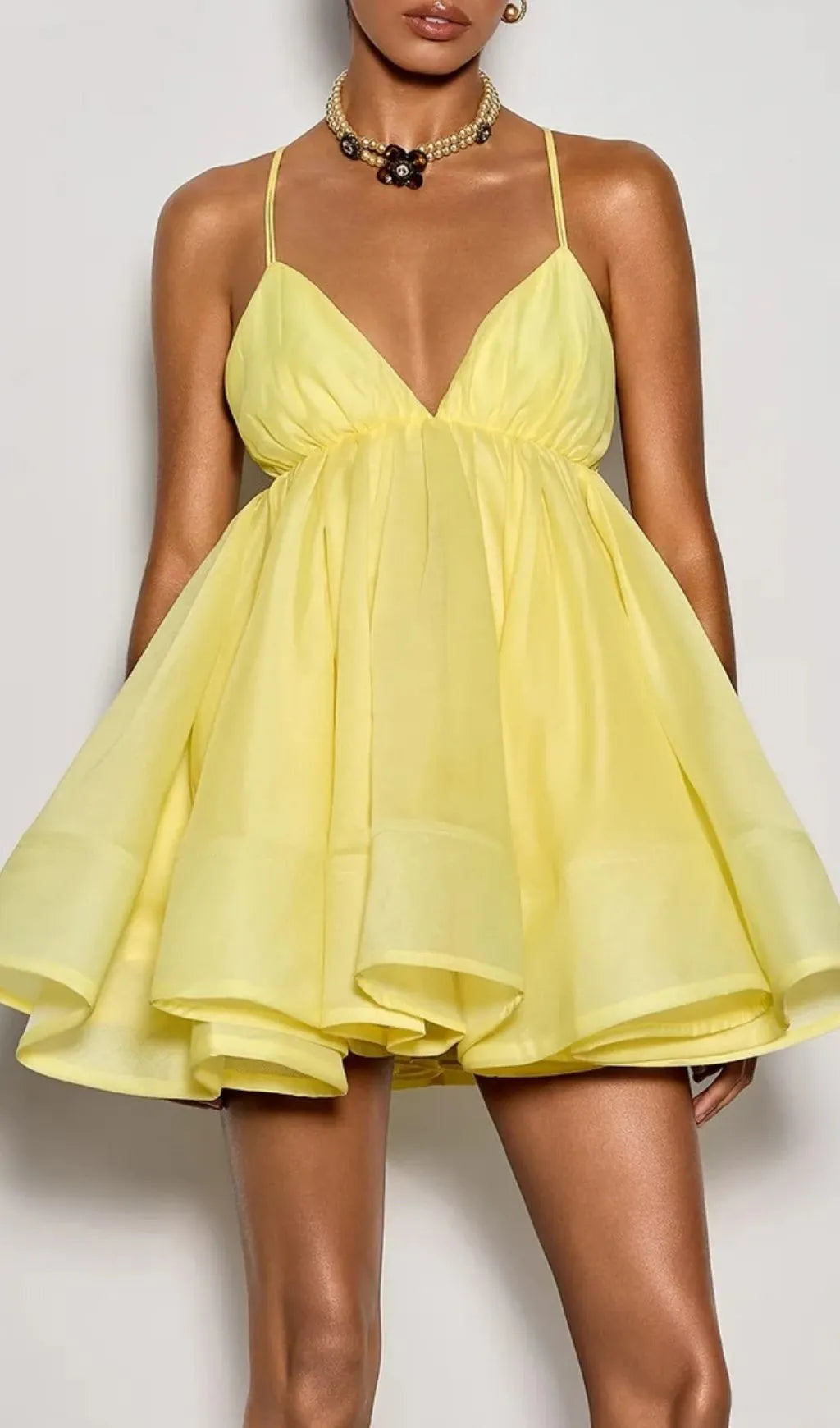 Custodia Spaghetti Flare Mini Dress Flowering Girl