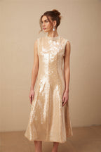 Ornella Faux-Pearl Sequined Midi Dress Flowering Girl