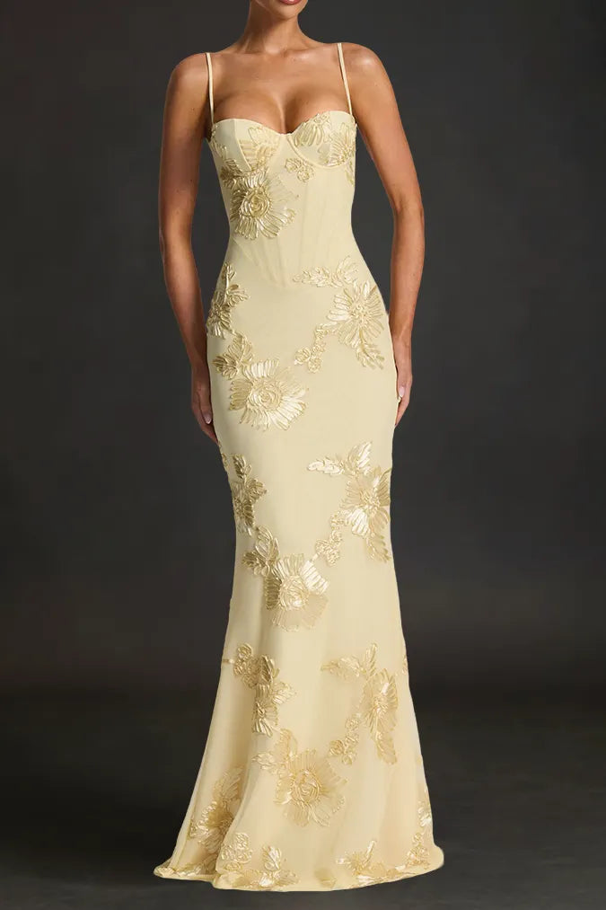 Nefertiti Maxi Dress - Lemon Flowering Girl