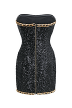 Cleo Sequin Embellished Strapless Mini Dress Flowering Girl