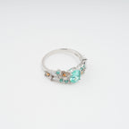 Ardelle Green Crystal Embellished Sterling Silver Ring Flowering Girl