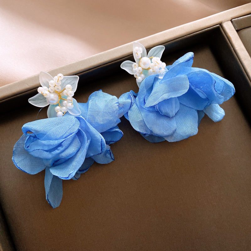 Drew Blue Flower Earrings Flowering Girl