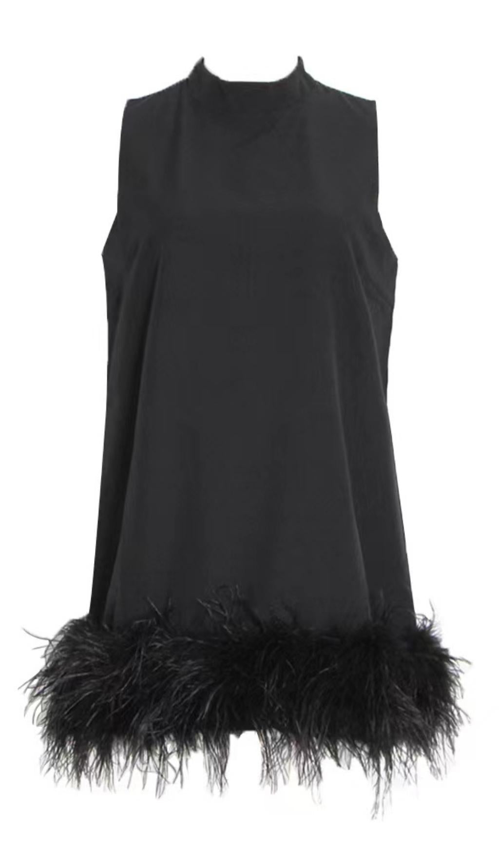 Feather Mini Dress Flowering Girl