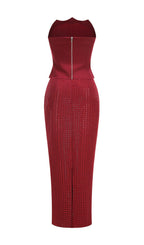 Isley Red Embellished Two-Piece Set Flowering Girl