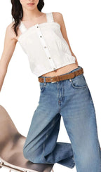 Crop Top with Lace Trim Flowering Girl