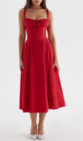 Red Rose Bustier Sundress Flowering Girl