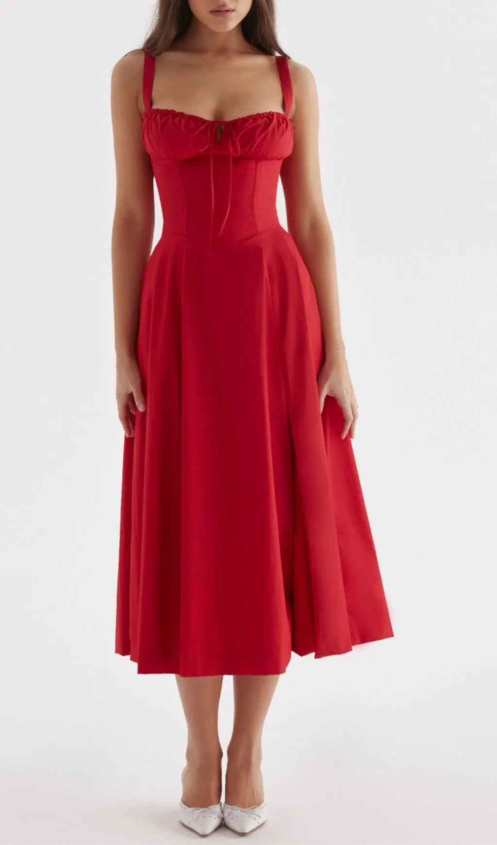 Red Rose Bustier Sundress Flowering Girl