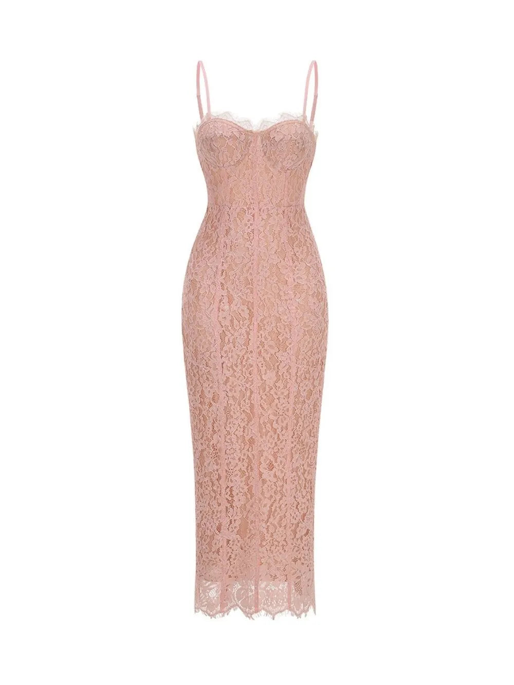 Makenzie Pink Lace Maxi Dress Flowering Girl