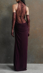 Cascade Lace Deep-V Maxi Dress Flowering Girl
