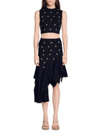 Studded Knit Skirt Flowering Girl