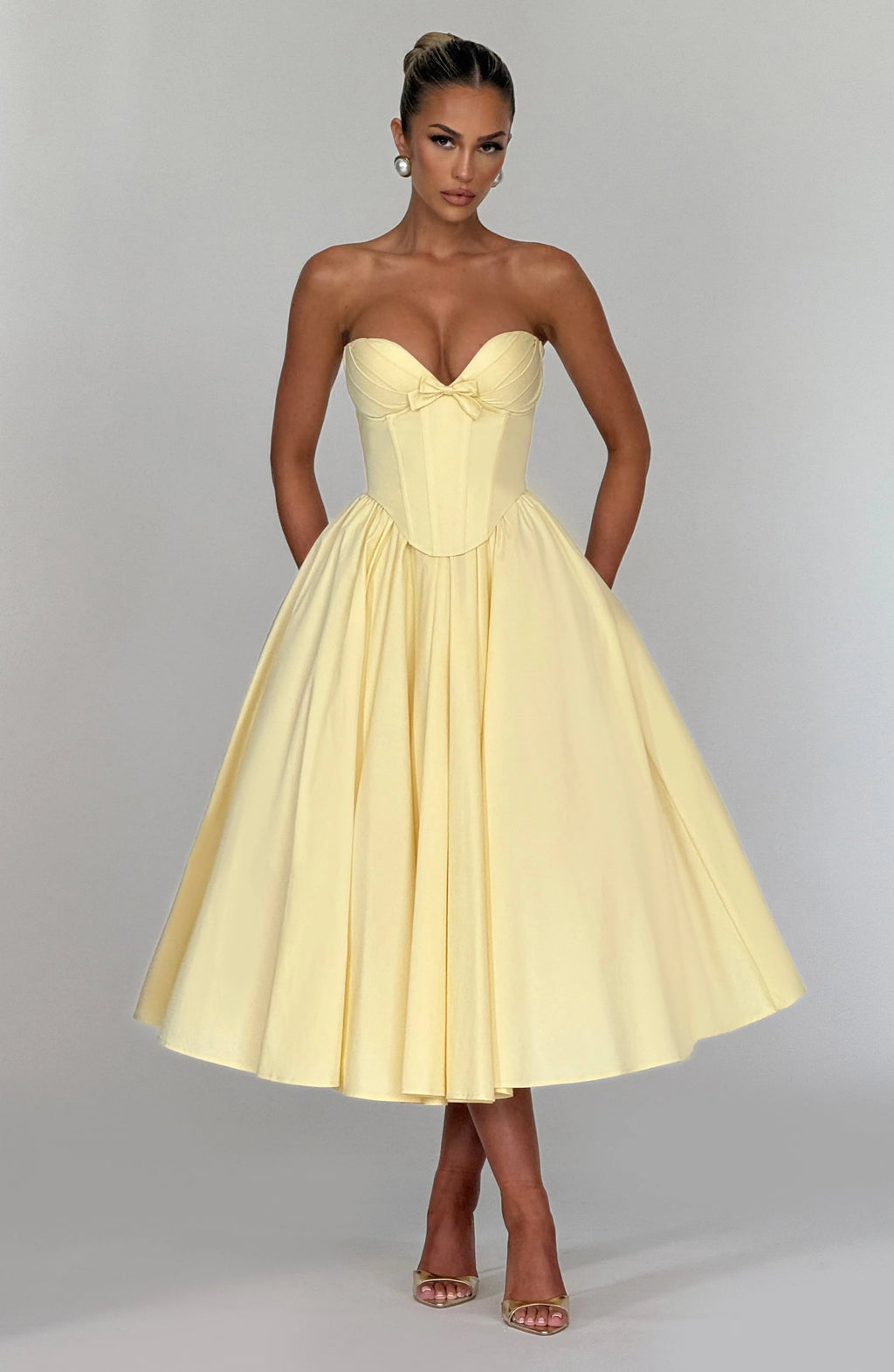 Prim Midi Dress - Lemon Flowering Girl