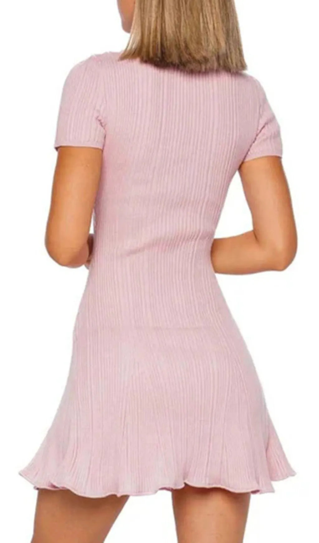 Gracjan Pink Knit Mini Dress Flowering Girl