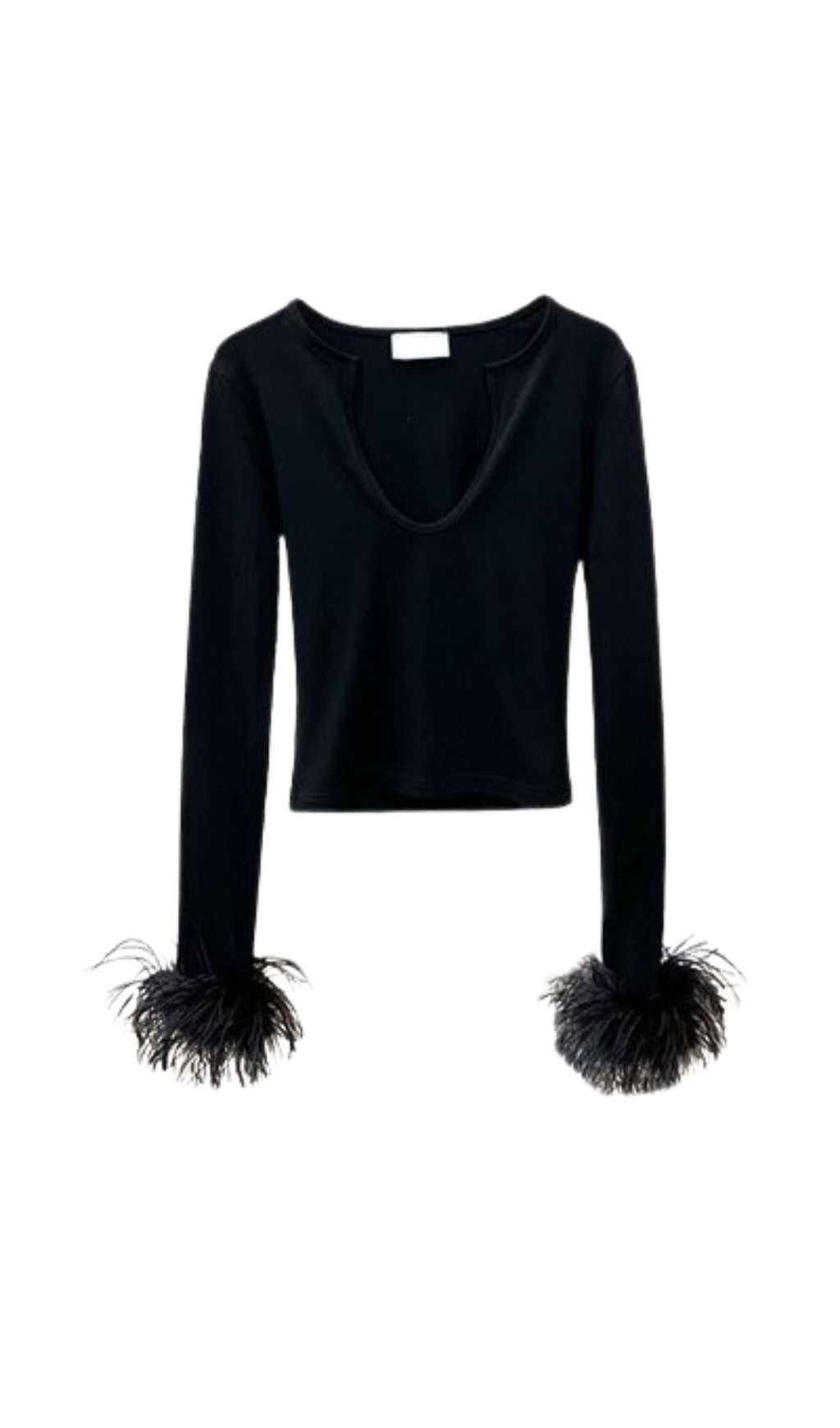 U Neck Feather Top Flowering Girl