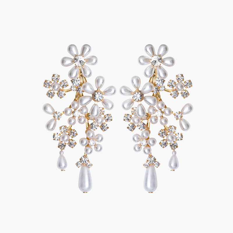 Kaitlyn Pearl Flower Earrings Flowering Girl