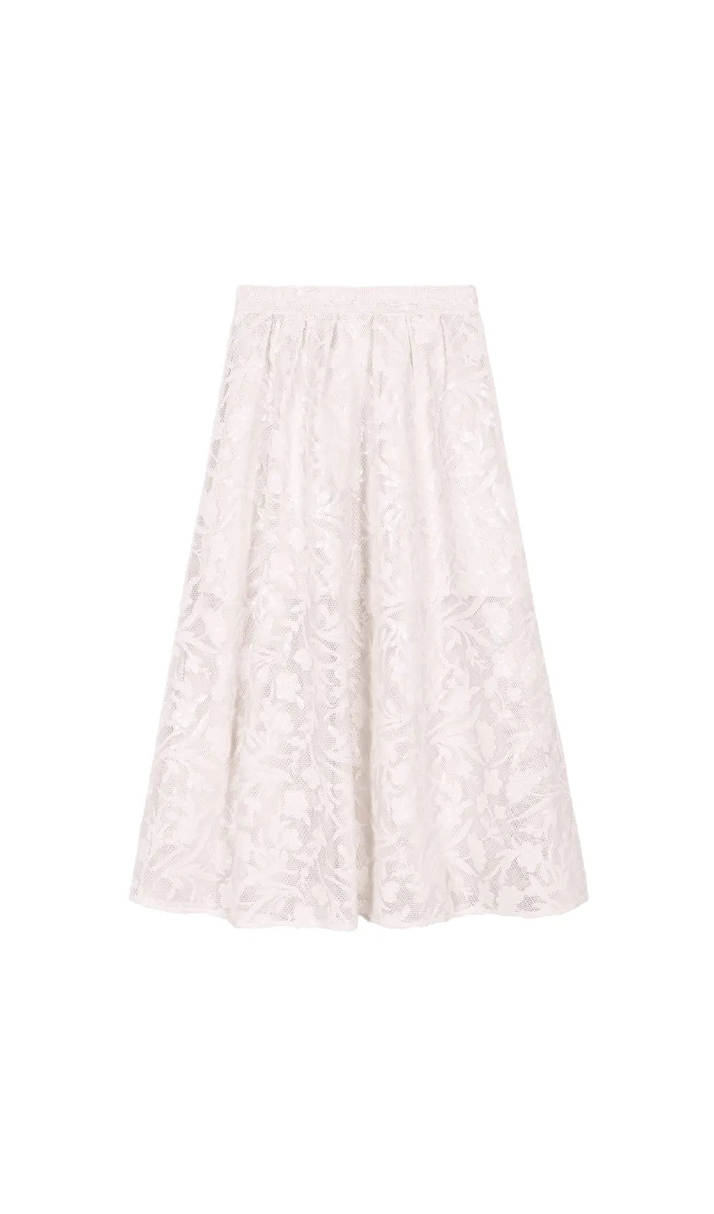 JUPON MESH FLORAL EMBROIDERED MAXI SKIRT Flowering Girl