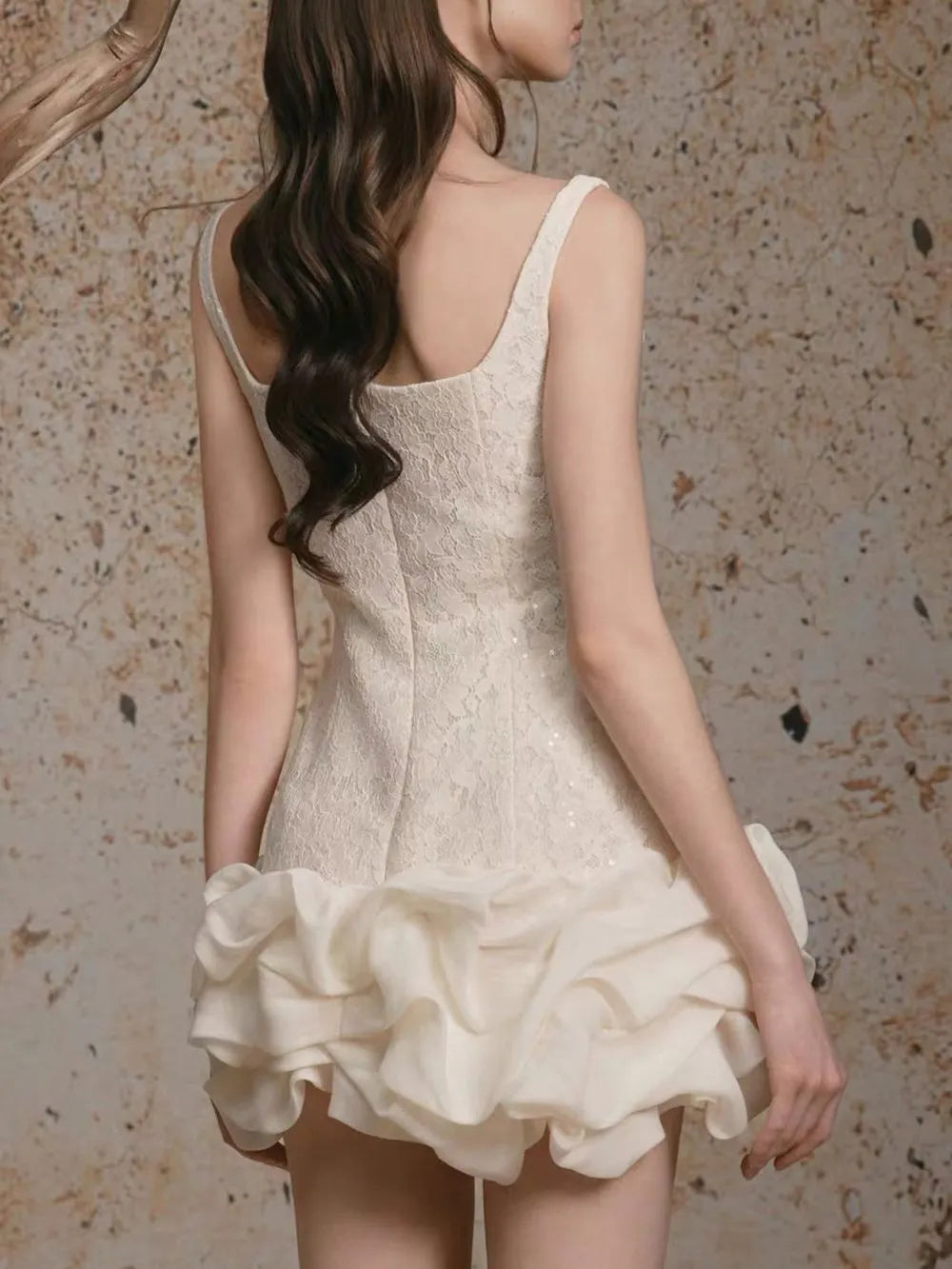 Michelina Flower Lace Mini Dress Flowering Girl
