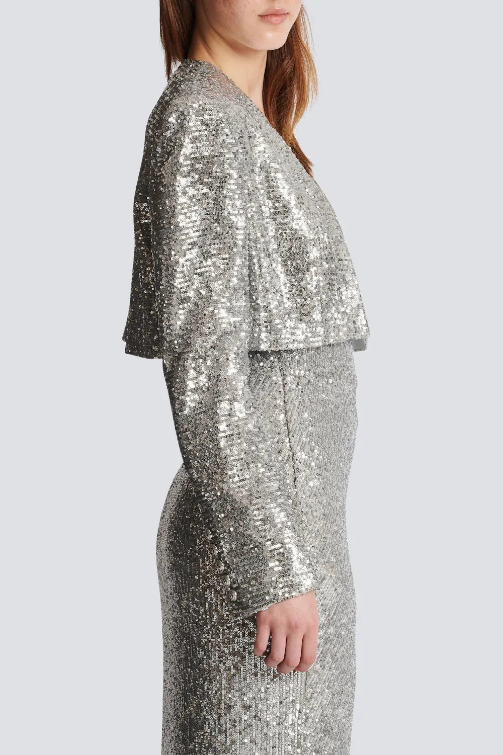 Laiki Diamante Sequin Cropped Blazer Flowering Girl