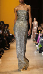 Jaffar Strapless Sequin Maxi Dress Flowering Girl