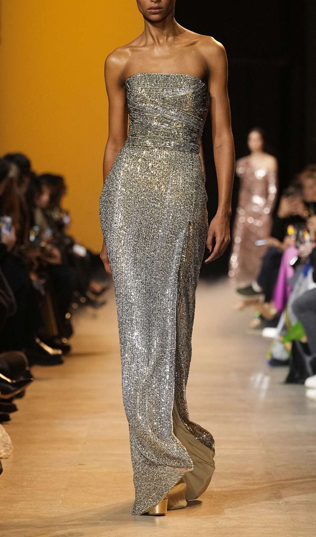 Jaffar Strapless Sequin Maxi Dress Flowering Girl