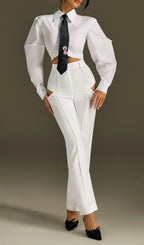 Roselani Puff Sleeve Shirt With Tie Flowering Girl