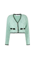 MINT CABLE KNIT CROPPED CARDIGAN Flowering Girl