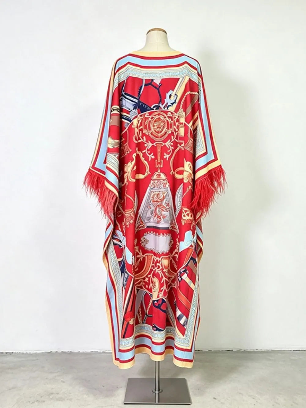 Marlie Printed Long Sleeve Feather Maxi Dress Flowering Girl