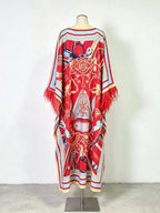 Marlie Printed Long Sleeve Feather Maxi Dress Flowering Girl