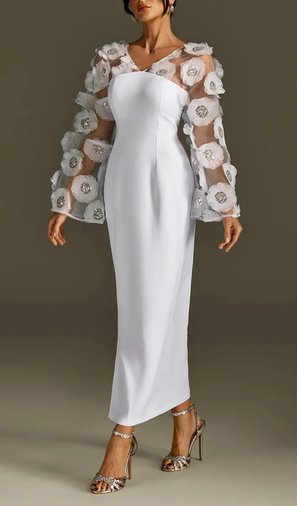 Rosaire Flower Sequin Maxi Dress Flowering Girl