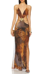 Kekona Halter Printed Maxi Dress Flowering Girl