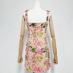 Fyodor Strappy Flower Embroidery Mini Dress Flowering Girl