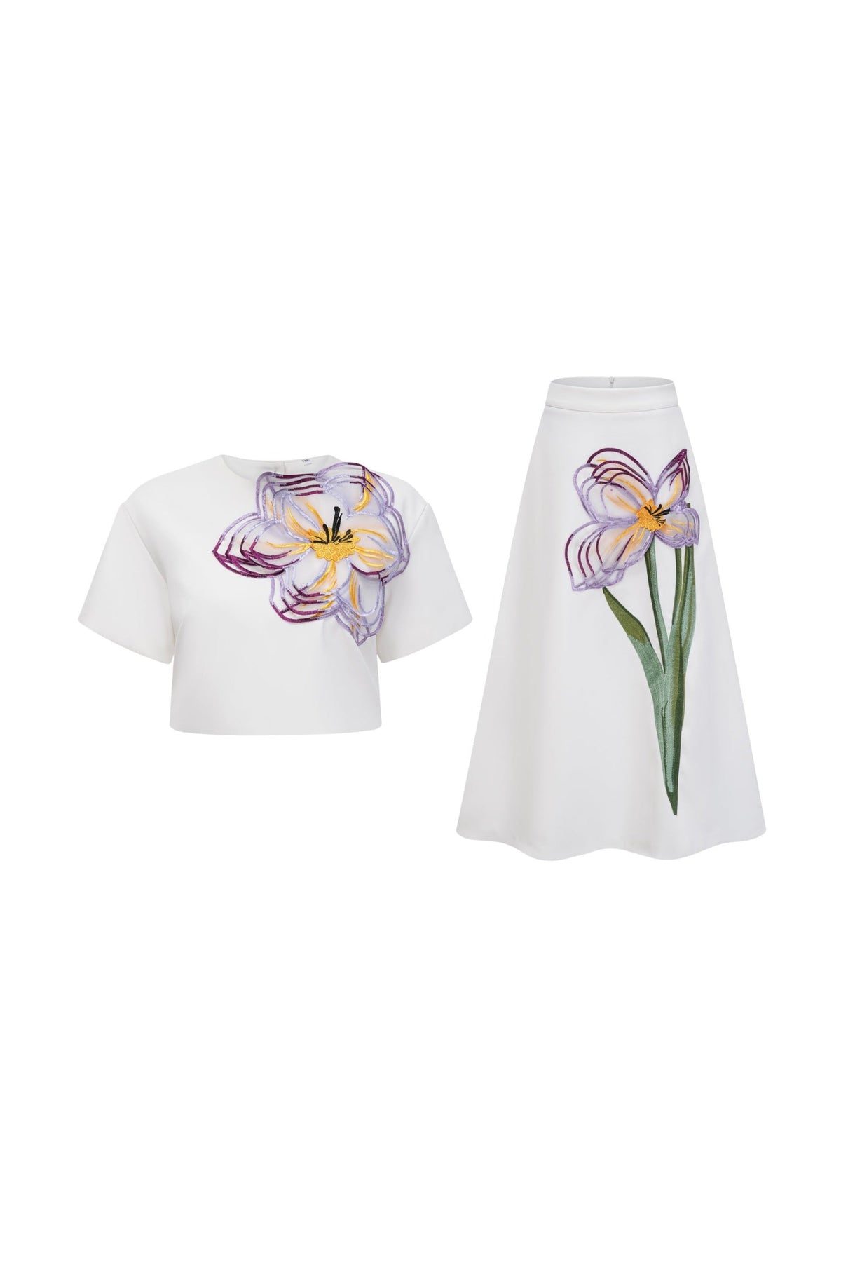 Flower Print set in white Flowering Girl