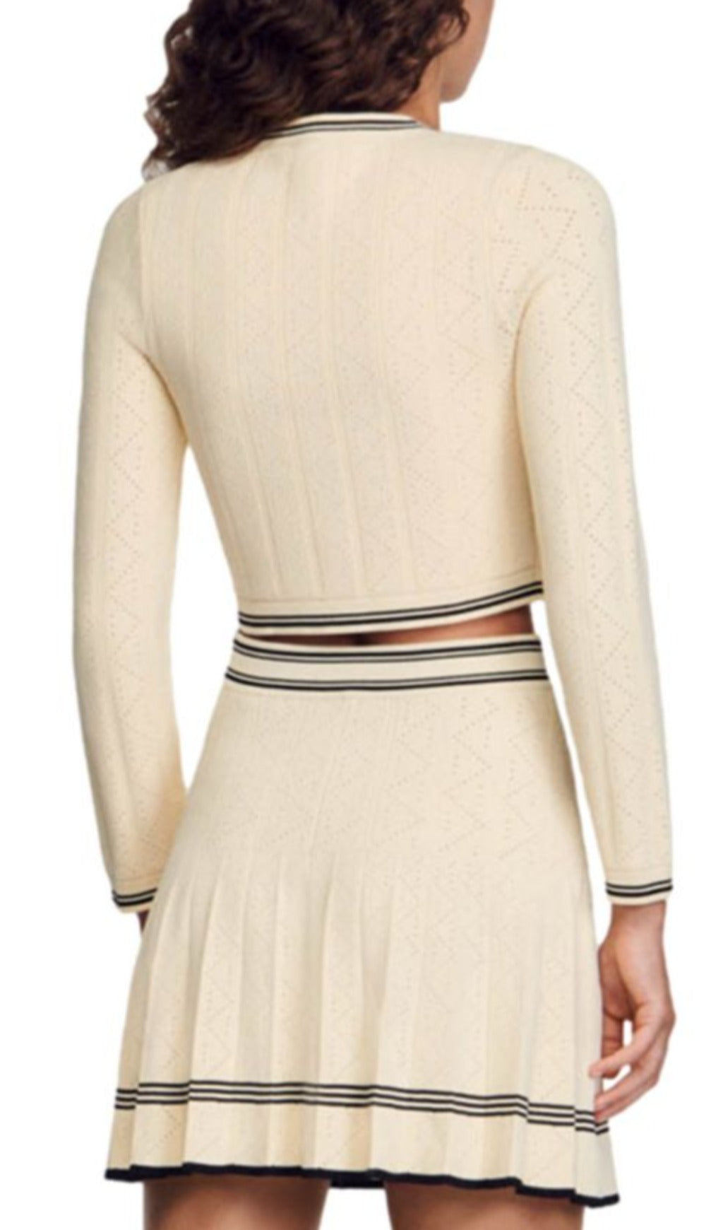 Salazie Pointelle Cropped Cardigan Flowering Girl