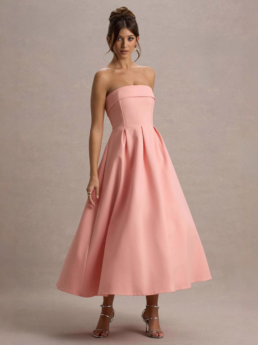 White Bandeau Midi Dress Flowering Girl