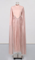 Kalyca Pink Long Sleeve Maxi Dress Flowering Girl