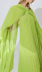 Ellaruth Green Pleated Maxi Dress Flowering Girl