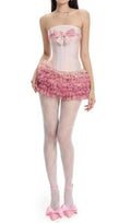 Dalili Pink Corset Top & Skirt Set Flowering Girl