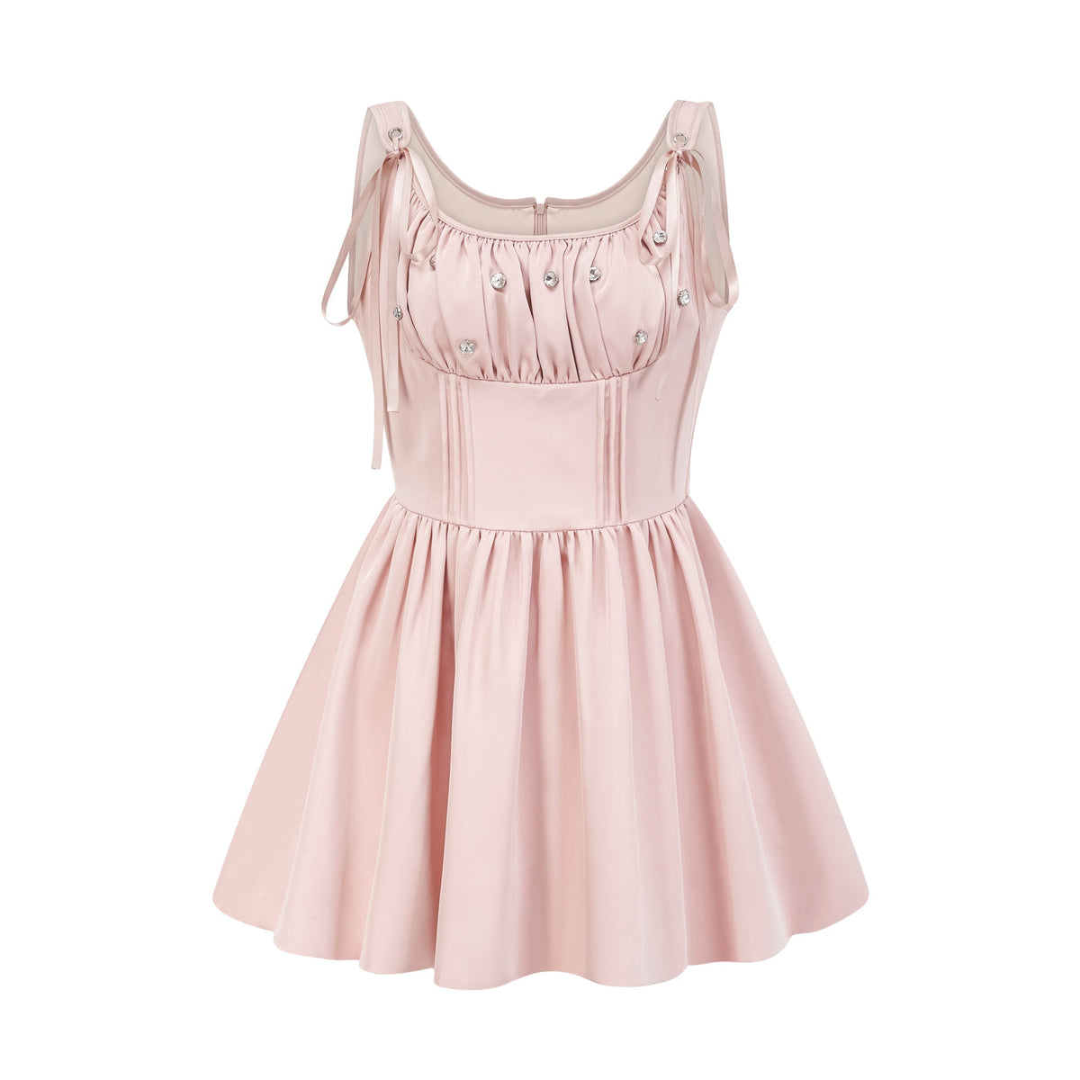 Axelle pleated crystal embellished mini dress Flowering Girl