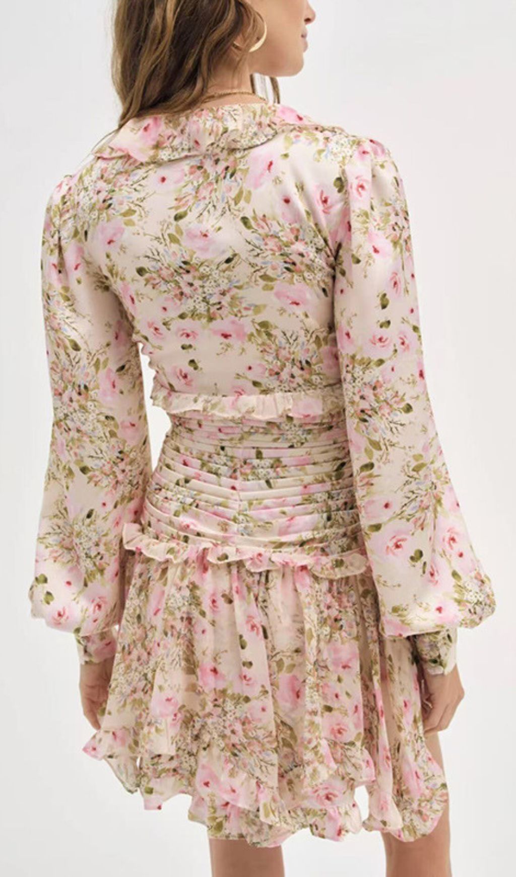 Iolanthe Floral Long Sleeve Mini Dress Flowering Girl