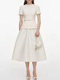 Mallison White Short Sleeve Midi Dress Flowering Girl