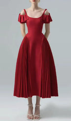 Duarte Pleated Midi Dress Flowering Girl