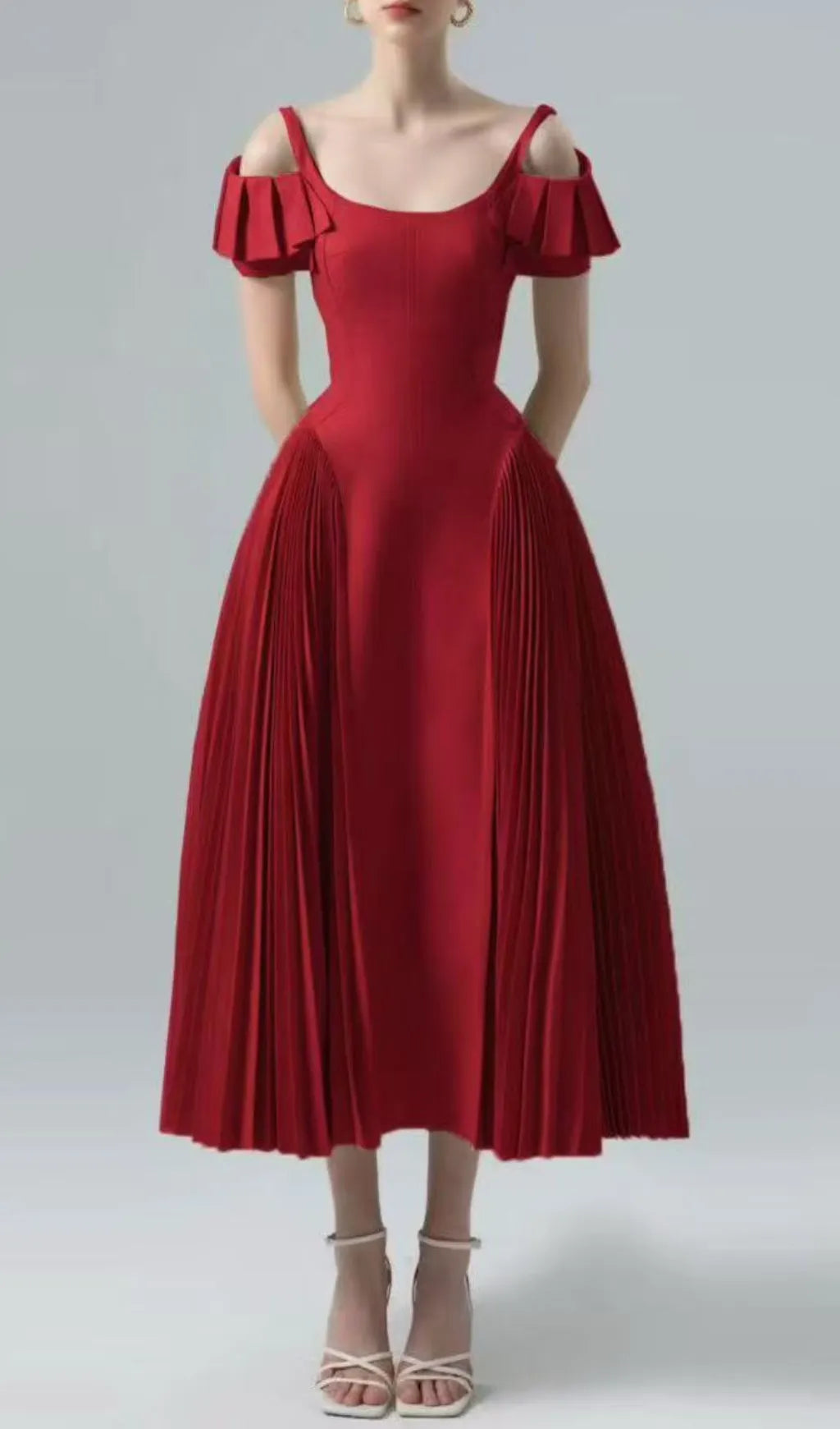 Duarte Pleated Midi Dress Flowering Girl