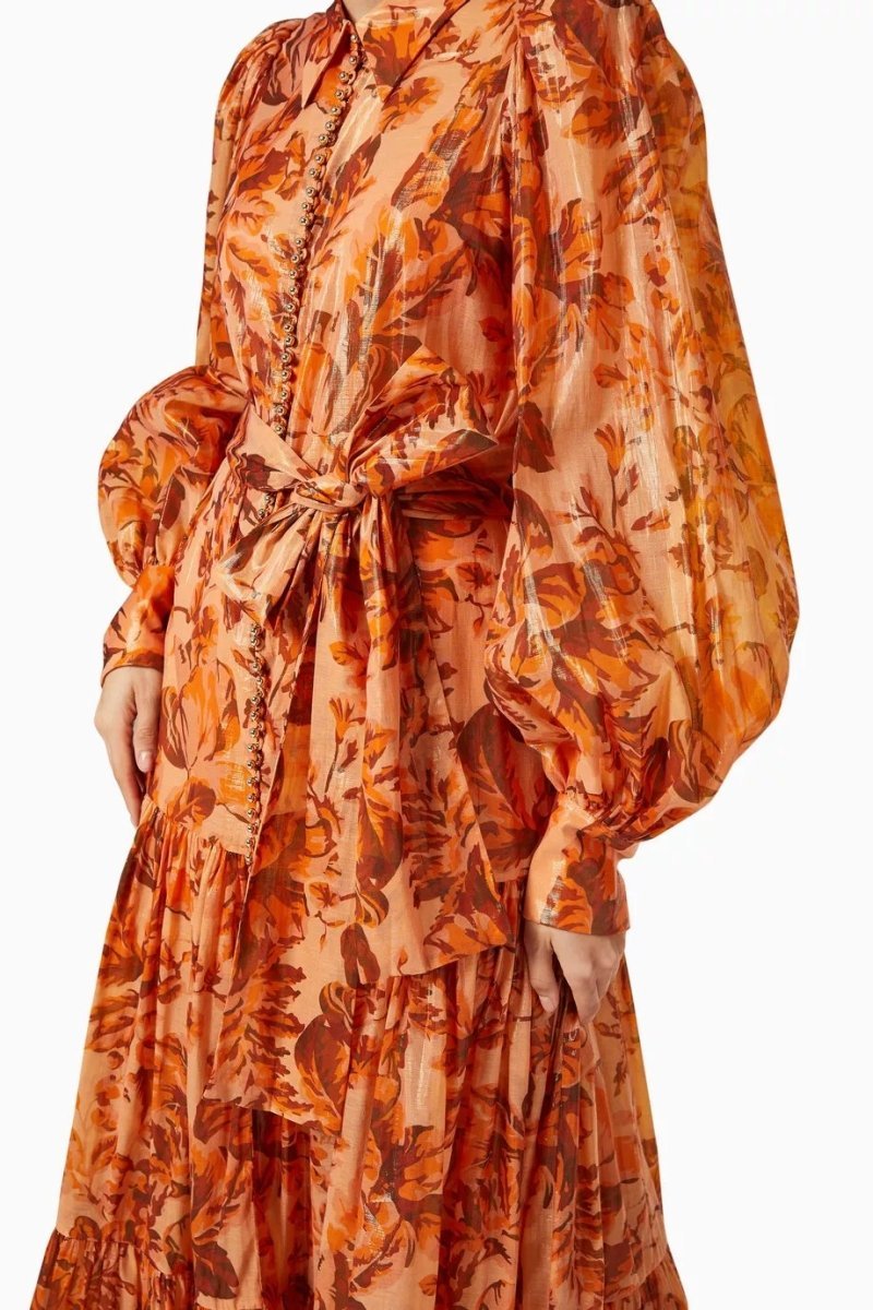 Kelly Printed Balloon Sleeve Maxi Dress Flowering Girl