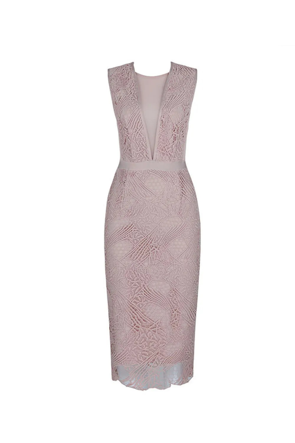 gloria Lace Bandage midi Dress in Blush Flowering Girl