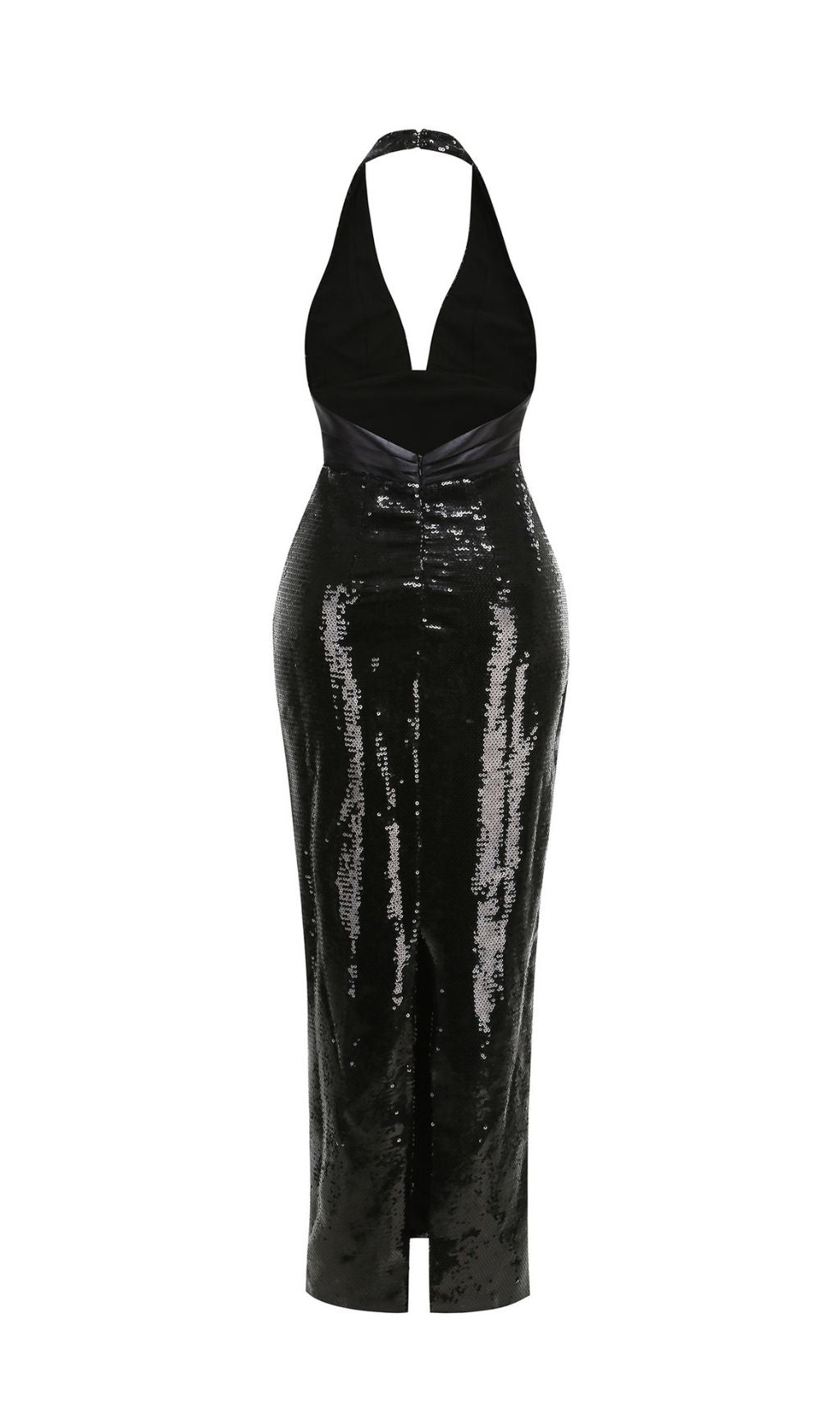 Keva Black Halter Sequin Maxi Dress Flowering Girl