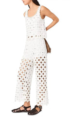 Pimiroir Straight Mirror Crochet Pants Flowering Girl