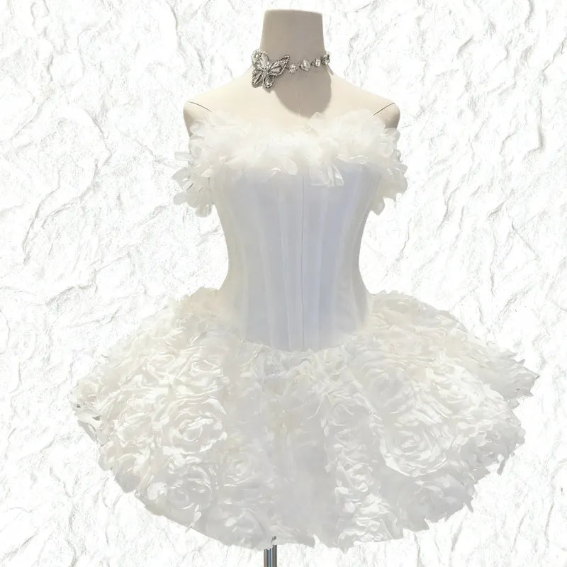 Irma Strapless Corset Flower Mini Dress Flowering Girl