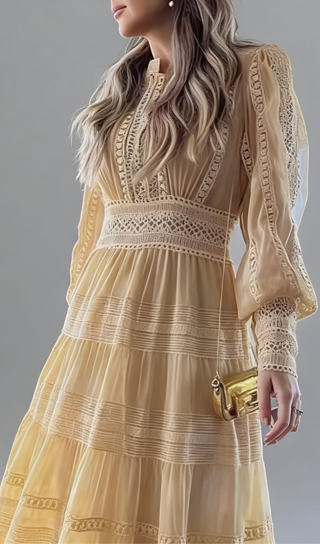 Kamara Apricot Long Sleeve Maxi Dress Flowering Girl