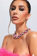 Mattey Rhinestone Necklace Flowering Girl