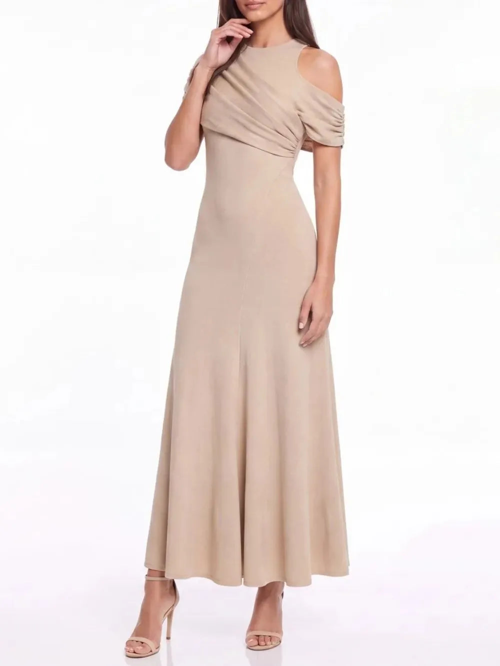 Norvia Ruched Mermaid Maxi Dress Flowering Girl