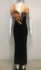 Florida Strapless Beaded Bandage Maxi Dress Flowering Girl